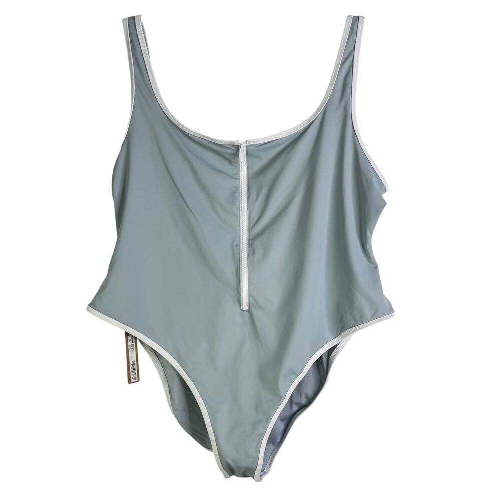 NWT SKIMS  Zip Up Swim Scoop Neck One Piece - Pacific Plus Size‎ 3X New XXXL - Picture 4 of 15